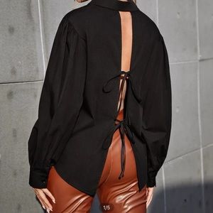 SHEIN brand new shirt, black, with open back.